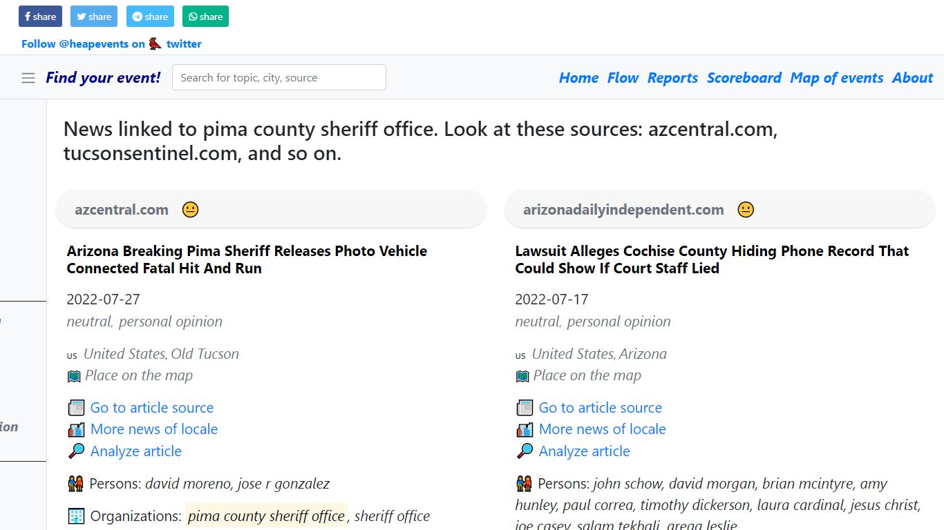 News linked to pima county sheriff office: Where is pima ...